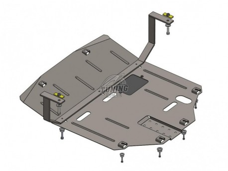 Фото Захист двигуна, КПП і радіатора Kia Sportage QL 2016- на штатну Кольчуга
