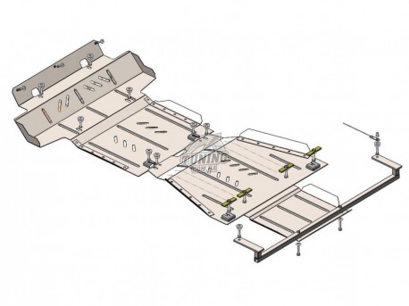 Фото Захист двигуна, КПП, РКПП, радіатора і переднього мосту Toyota Hilux 2015- Кольчуга