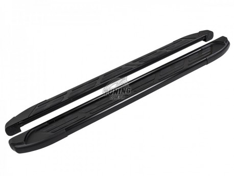 Photo Алюминиевые подножки черные Chevrolet Niva 2002- Sapphire V2 Black