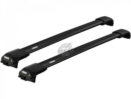 Photo Черный алюминиевый багажник на рейлинги Infiniti QX70 (FX) 2013- Thule Wingbar Edge