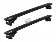 Черный алюминиевый багажник на рейлинги Toyota Land Cruiser 100 1998-2007 Thule Wingbar Evo