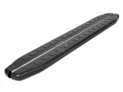 Черные пороги боковые Mitsubishi Pajero Sport 2008-2015, 2015- Dolunay Black Erkul