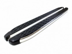 Хром боковые пороги Blackline на Mitsubishi Pajero Sport 2008-2015, 2015- OmsaLine