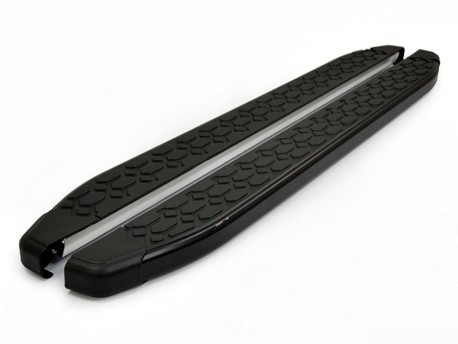 Photo Черные пороги Blackline на Mitsubishi Pajero Sport 2008-2015, 2015- OmsaLine