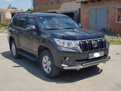 Передний ус двойная труба на Toyota Land Cruiser Prado 2009-2024