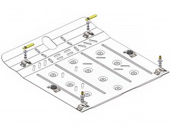 Захист двигуна та КПП Honda Accord 2013-2017 Кольчуга ZiPoFlex