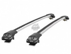 Аэродинамический серебристый багажник на рейлинги Volkswagen Tiguan 2007-2024, 2024- Air1 Turtle