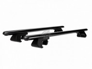 Черный алюминиевый багажник на рейлинги Hyundai Santa Fe 2010-2012 (130 см) Venus Today