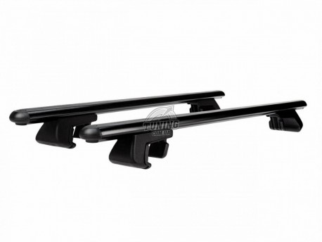 Photo Алюминиевый черный багажник на рейлинги Mitsubishi Pajero Sport 1998-2009 (120 см) Venus Erkul