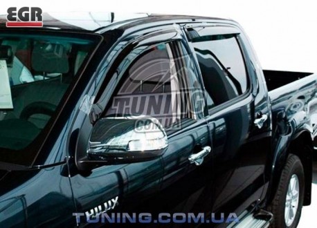 Photo Ветровики Toyota Hilux 2005-2015 EGR черный 4 шт.