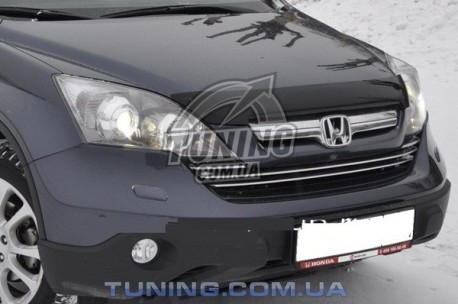 Photo Дефлектор капота на Honda CR-V 2007-2009 короткий EGR темный