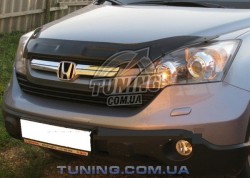 Дефлектор капота на Honda CR-V 2007-2009 широкий з лого EGR Темний