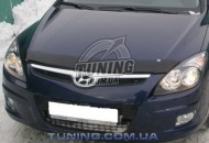 Дефлектор капота на Hyundai i30 2007-2012 EGR с лого темный