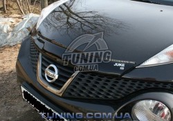 Дефлектор капота на Nissan Juke 2010- с лого EGR темный