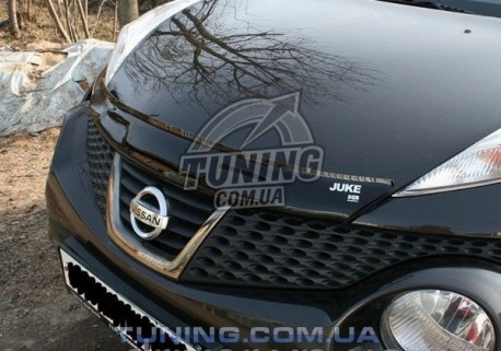Фото Дефлектор капота на Nissan Juke 2010- з лого EGR Темний