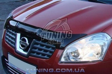 Фото Дефлектор капота на Nissan Qashqai 2007-2010 з лого EGR Темний