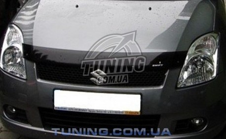 Photo Дефлектор капота на Suzuki Swift 2005-2011 с лого EGR дымчатый