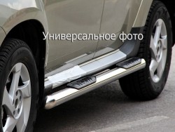 Пороги трубы с накладками Renault Sandero Stepway 2013-
