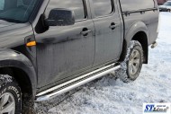 Боковая площадка из нержавейки Ford Ranger 2006-2011