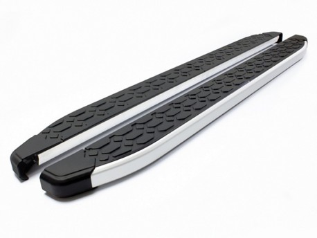 Фото Бокові підніжки Black Line на Lifan X60 2012- з алюмінію Omsaline