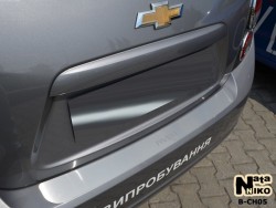 Накладка на бампер Chevrolet Aveo 2012- хетчбек Premium
