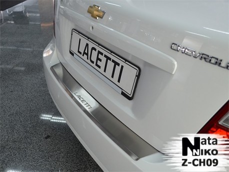 Фото Накладка на бампер з загином Chevrolet Lacetti 2004-2013 седан Premium