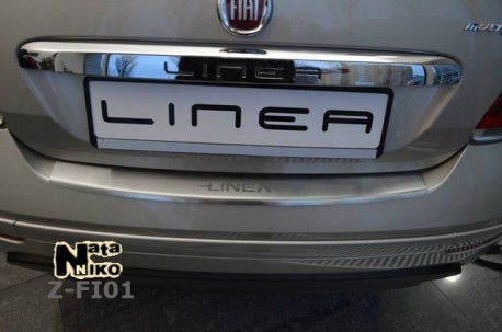 Photo Накладка на бампер с загибом Fiat Linea 2012- Premium