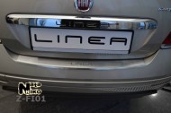 Накладка на бампер с загибом Fiat Linea 2012- Premium