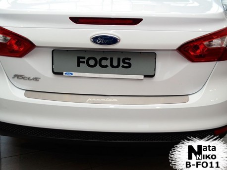 Фото Накладка на бампер Ford Focus 2011-2015 седан Premium