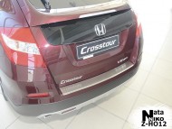 Накладка на бампер с загибом Honda Crosstour 2010- Premium