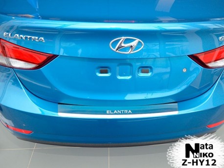 Фото Накладка на бампер з загином Hyundai Elantra 2014- Premium