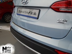 Накладка на бампер с загибом Hyundai Santa Fe 2013- Premium
