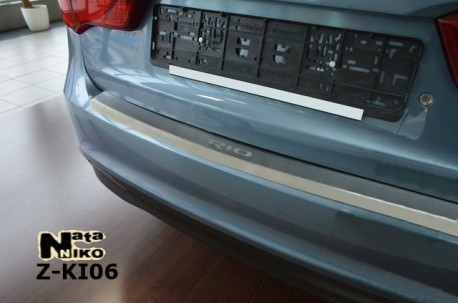 Photo Накладка на бампер с загибом Kia Rio 2011-2016 4 двери Premium