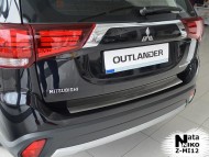Накладка на бампер с загибом Mitsubishi Outlander 2015- Premium