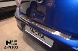 Накладка на бампер з загином Nissan Micra 2012- Premium