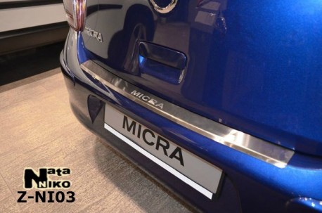 Фото Накладка на бампер з загином Nissan Micra 2012- Premium