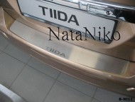 Накладка на бампер Nissan Tiida 2004-2014 хетчбек Premium