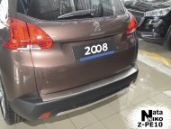 Накладка на бампер с загибом Peugeot 2008 2013- Premium