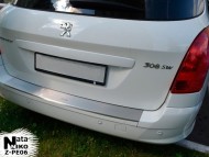 Накладка на бампер с загибом Peugeot 308 2011-2014 универсал Premium