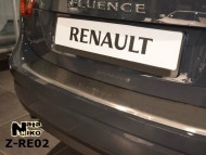 Накладка на бампер з загином Renault Fluence 10-12, 12- Premium