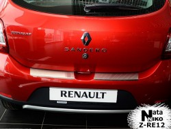Накладка на бампер с загибом Renault Sandero 2013- Premium