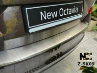 Накладка на бампер з загином Skoda Octavia A7 2013- 5 дверей Premium