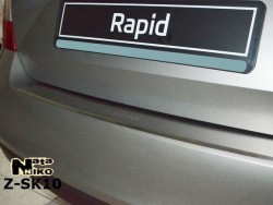 Накладка на бампер с загибом Skoda Rapid 2012- Premium