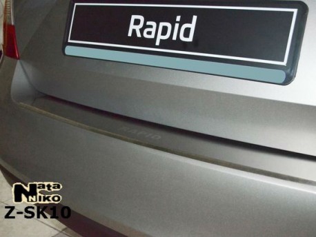 Photo Накладка на бампер с загибом Skoda Rapid 2012- Premium
