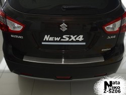 Накладка на бампер с загибом Suzuki SX4 2013- Premium