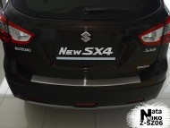 Накладка на бампер с загибом Suzuki SX4 2013- Premium