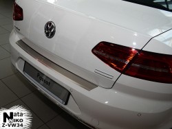 Накладка на бампер с загибом VW Passat B8 2015- седан Premium