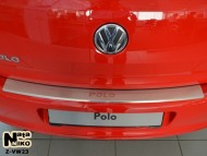 Накладка на бампер с загибом VW Polo 2009- хэтчбек Premium