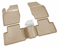 Полиуретановые коврики в салон Volvo XC90 2002-2014 Element бежевые 4 шт