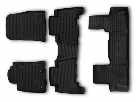Photo Полиуретановые коврики в салон Toyota Land Cruiser Prado 2013- Element черные 5 шт
